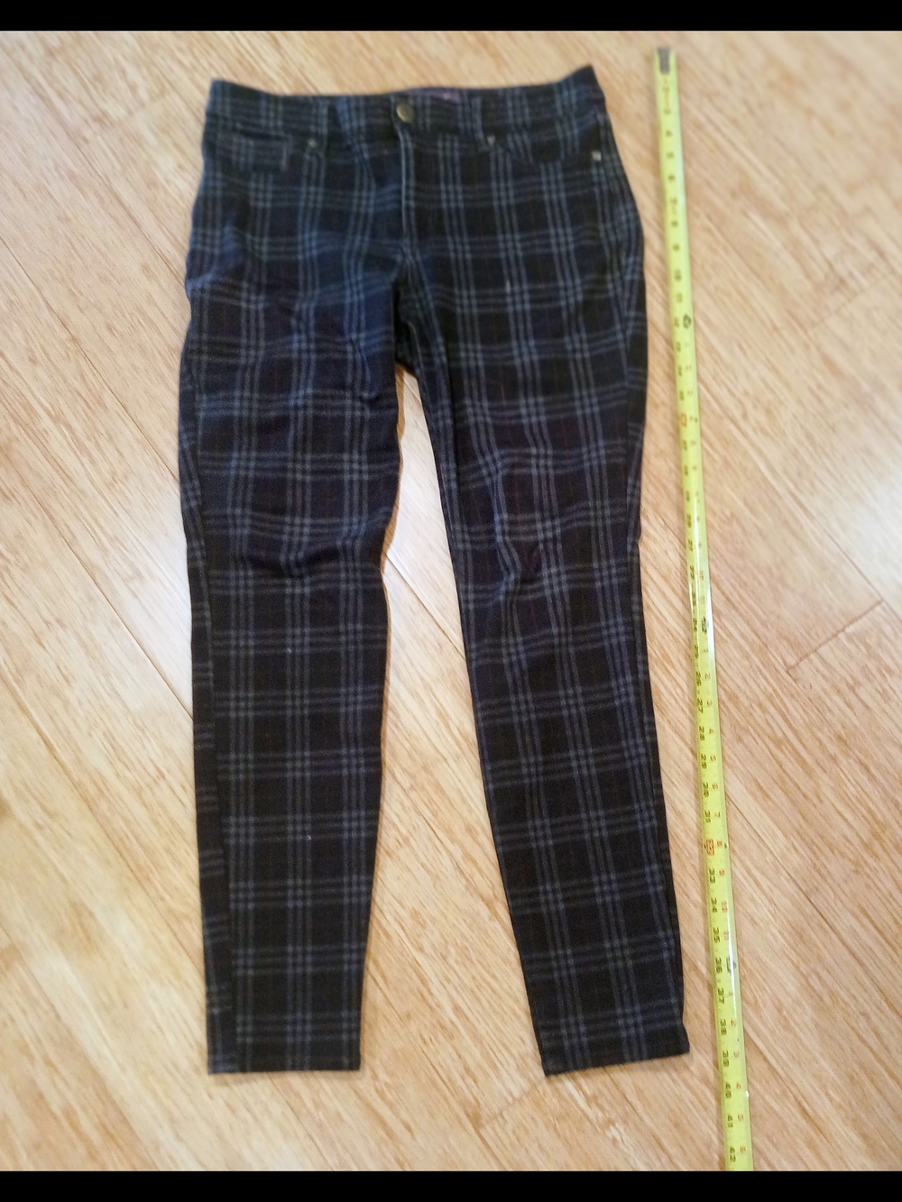 Plaid Black & Blue Slim Chinos